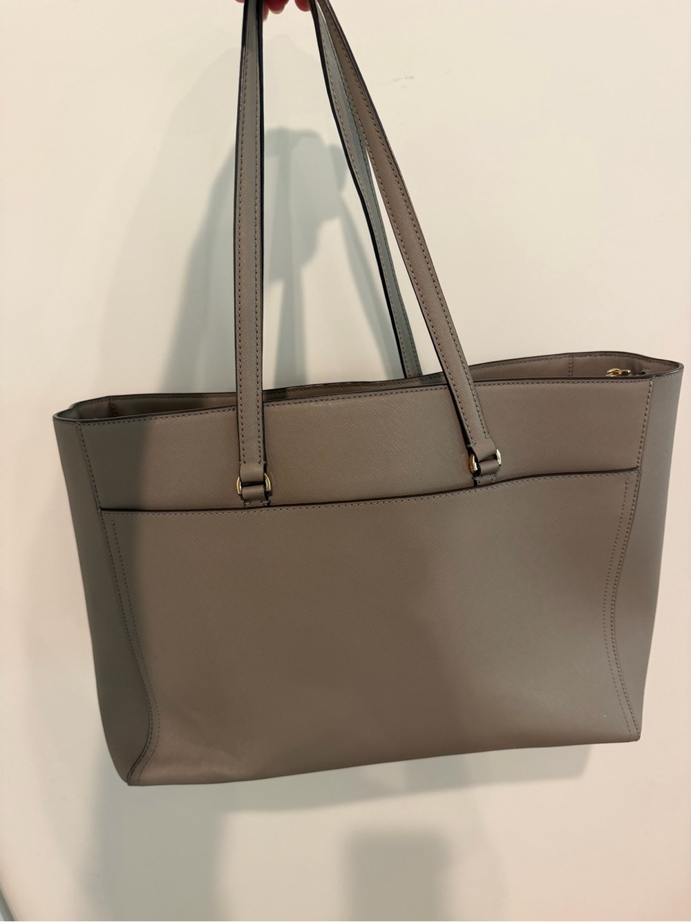 Tory Burch Taupe Leather Tote Bag - Picture 2 of 13